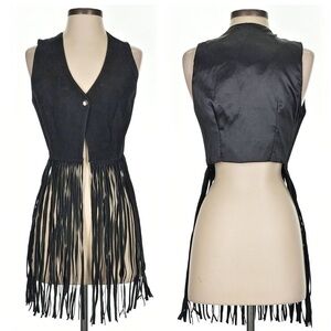 Passport Black Fringe Vest Top